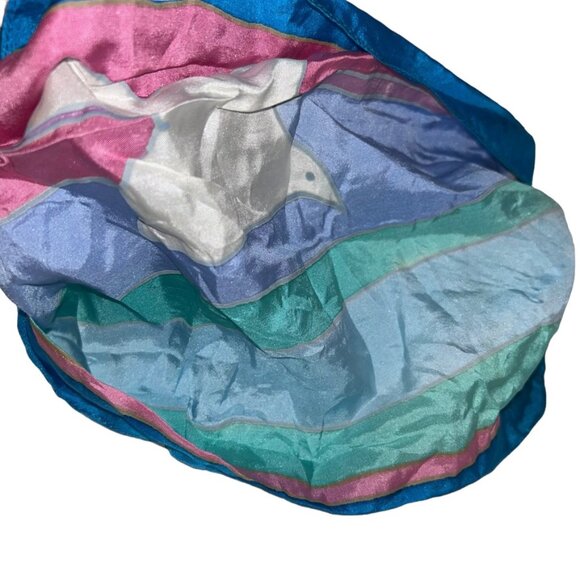 JG Silks Vintage Painted birds blues scarf 10x55 RARE Art to Wear - Picture 6 of 7